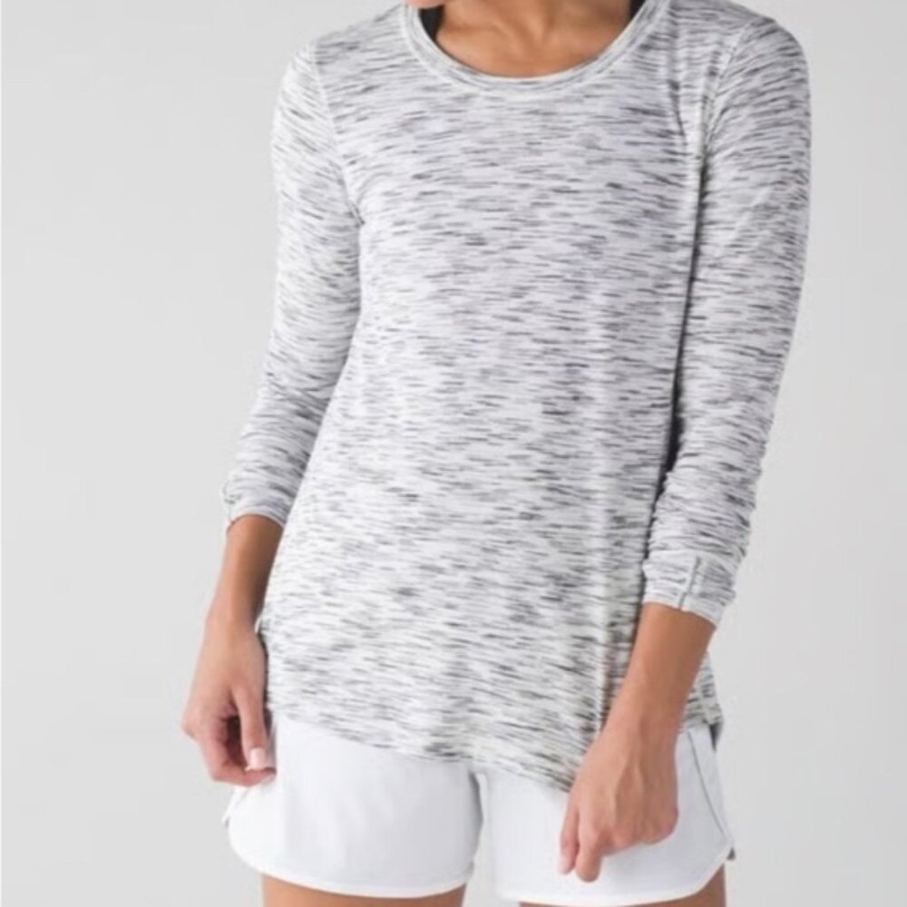 Lululemon  ^* Emerald Long Sleeve Heathered Medium Grey EUC